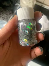 Láseres holográficos de resina epoxi para Festival, plata, brillo grueso, hexagonal, corazón, número, letras, lentejuelas, 10g por