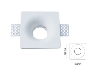 

Portafaretto Led lamp GU10 concealed downlight square body 120 X120mm gypsum White paintable SKU-3641