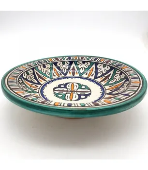

Plato Hondo Árabe - Cerámica Fez - 30 cm - Pintado a Mano - Multicolor