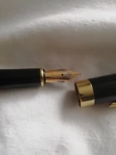 Baoer 388 de alta calidad regalo de negocios metal negro dorado estudiante pluma estilográfica, papelería de oficina material escolar