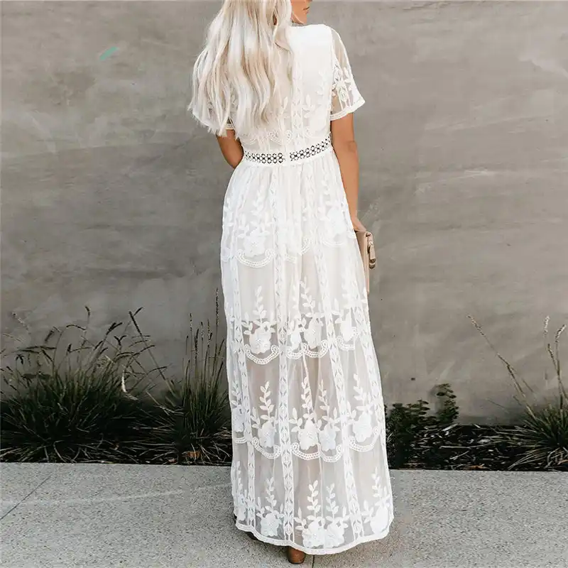 Boho lace dress white Clearance