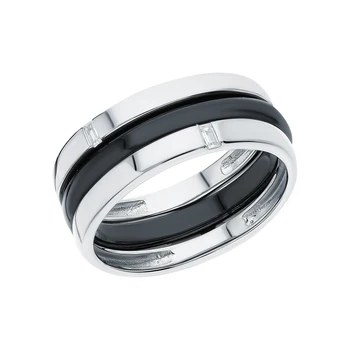 

Silver ring with ceramics and cubic zirconia sunlight sample 925
