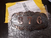 Placa de puerta de plástico ABS para Hotel, placa de puerta personalizada con número de casa de imitación de Metal, bronce, para apartamento, Villa, placa de puerta