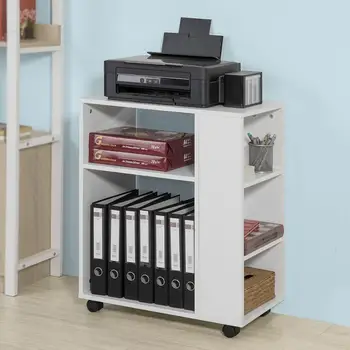 

SoBuy White Wood 3 Tiers Storage Bookcase Side Table FBT68-W
