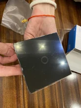 Interruptor táctil de pared para pared, Panel Led de cristal templado blanco y negro, 1 entrada y 1 vía, Interruttore AC100-240