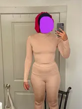 Kliou chándal de moda mujer cuello de tortuga completa top corto sin mangas + leggings juego elástico deportivo fitness trajes Casuales