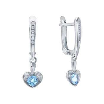 

Silver earrings with Topaz and cubic zirconia sunlight sample 925