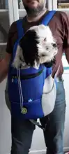 Al aire libre viajes de mascotas de doble bolsa de hombro portátil de viaje mochila al aire libre bolsa de transporte perro mascota frente perro bolsa de malla de mochila de la cabeza