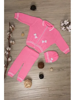 

Set children's for girls pink 2020 Cutie pants sweatshirts with zippers beanie autumn spring cute warm