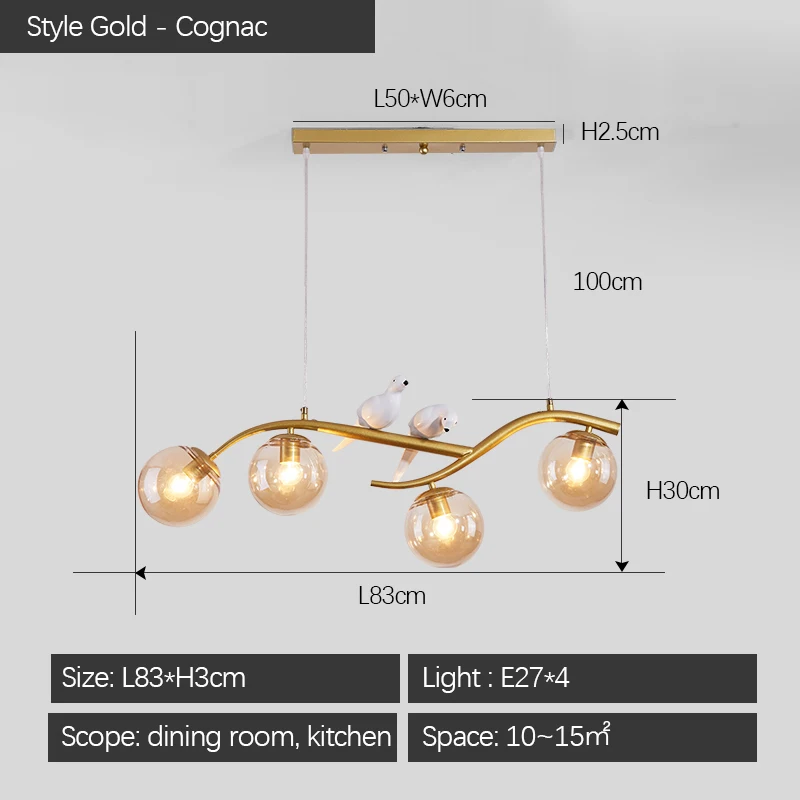 modern chandelier lights 2022 Nordic Led Pendant Light For Dinning Room Kitchen Home Decor Modern Golden Black Chandelier Tree Bird Ceiling Hanging Lamp antique chandeliers Chandeliers