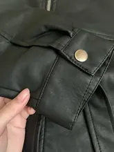 Women's Wild-Jacket Turn-Down-Collar Spring Zipper Black Fashion EAM High-Quality Loose