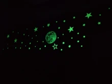 Pegatinas de pared brillantes en la oscuridad, 435 Uds., punto de estrella de Luna luminosa, pegatinas de pared fluorescente, decoración ambiental