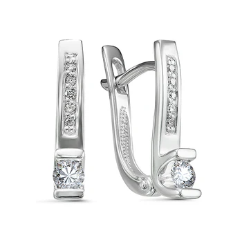 

Gold 585 sterling silver earrings with stones: Diamond