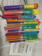 Docolor-brochas de maquillaje profesionales, 15 Uds., para base en polvo, sombra de ojos, pelo sintético, coloridas