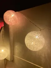 Garland-Lights String Fairy-Lights-Decoration Cotton-Ball Xmas Wedding-Party Holiday
