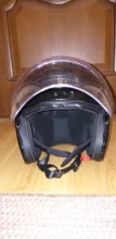 Visera recta para casco de motocicleta, visera Retro de 3 botones para cara abierta, transparente, plata y negro