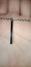 Collar de acero inoxidable para hombre y mujer, cadena larga sencilla, colgante Rectangular, Gargantilla con estilo para parejas, regalos