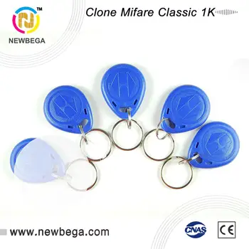 

10PCS RFID 13.56MHz Clone MF1ICS50 AK002 S50 IC badge keychain for access control Keyfob NFC Tag Key free shipping