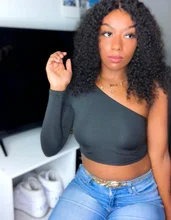 Peluca de cabello humano rizado de 13x4 para mujer, Frontal de encaje postizo, pelo negro brasileño predespuntado con Baay, Remy 150%