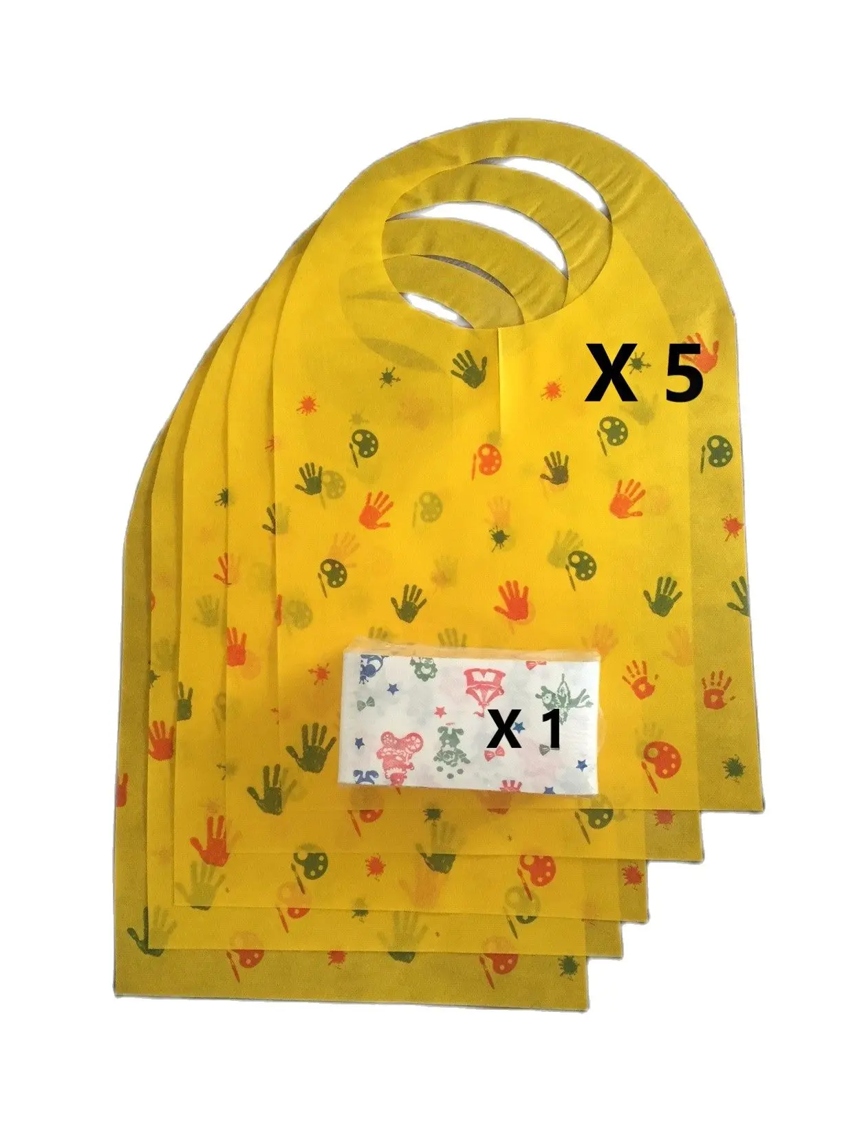 

5 Baby Bibs and 1 Airlaid Napkin Coloring Mama Hydrophobic Water Repellent