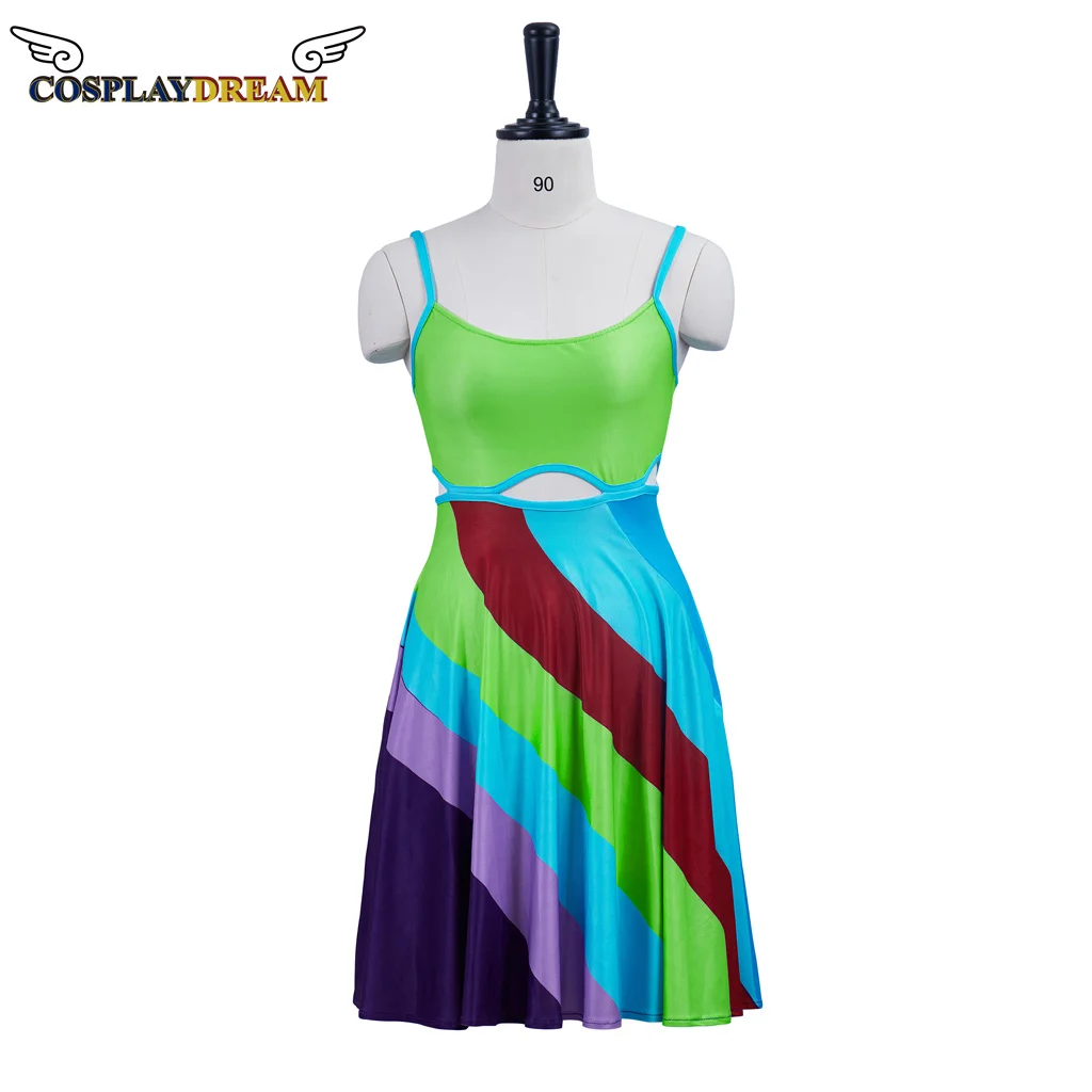 

Suddenly 30 Cosplay Halter Green Mini Swimming Skirt Backless Sexy V Neck 13 Going On 30 Rainbow Dress Summer Beach Sundress