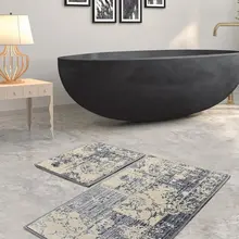 Коврики для ванной нескользящие Противоскользящие коврики противоскользящие Karinna Flosl The Cottonko Blue 2'Li набор 60X100 Cm-50X60 см