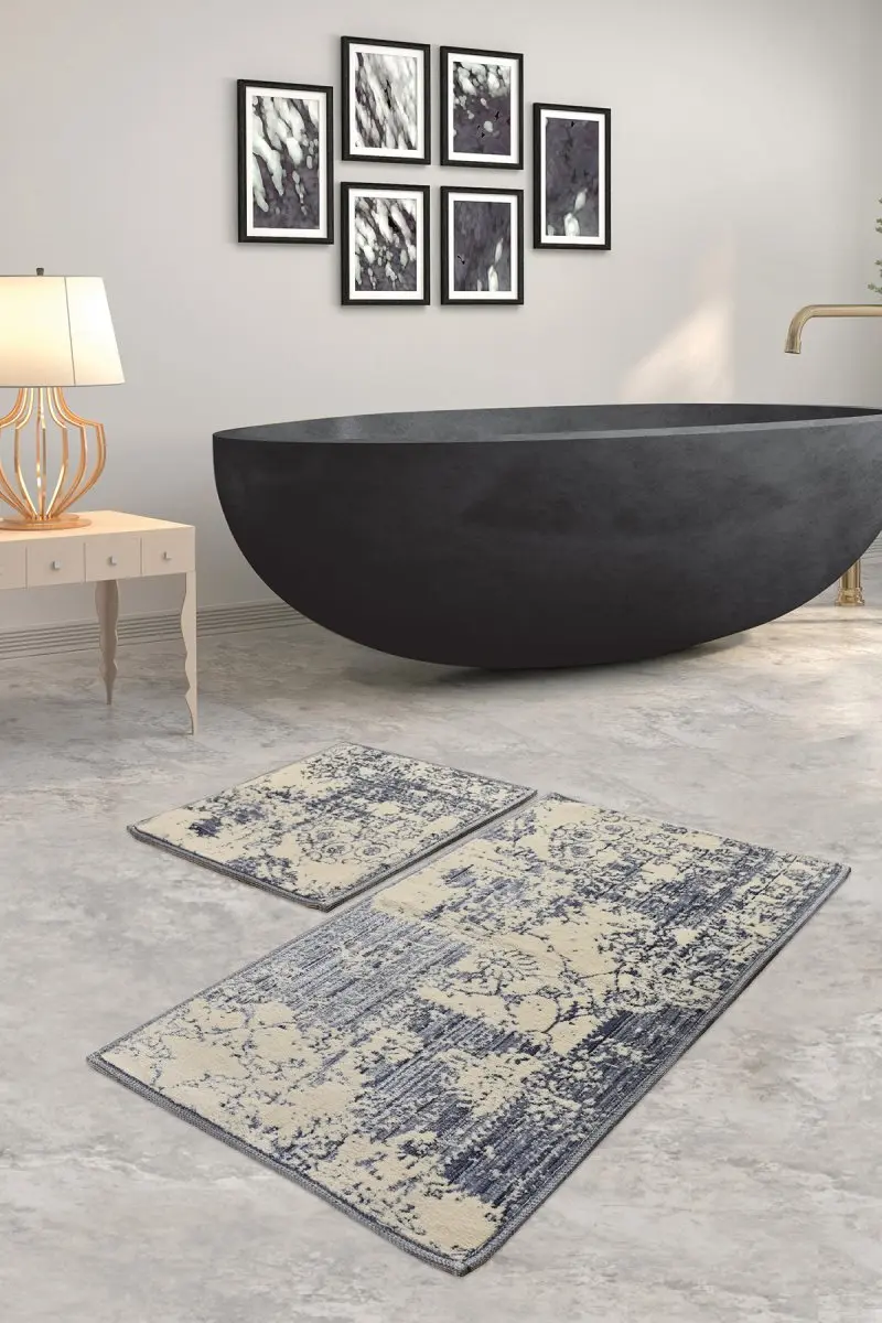 

Bath Mats Non Slip Anti Mould Mats Non Slip Anti Mould Karinna Flosl The Cottonko Blue 2'Li Set 60X100 Cm-50X60 Cm