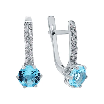 

Silver earrings with cubic zirconia and sunlight crystal jewelry sample 925