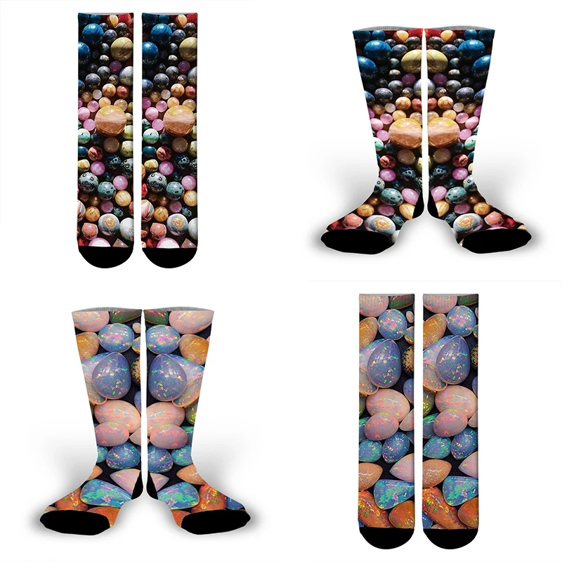 1 пара забавных носков носки с объемным принтом Лаки г. Весенние художественные носки унисекс Женские гольфы с принтом Лаки камень женские художественные дамские носки