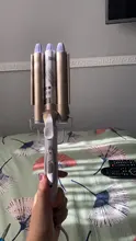 Utensilios de peluquería profesional, rizador de cerámica de triple barril de pelo eléctrico, ondulador de pelo, herramientas de estilismo