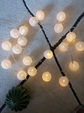 Lights-String Garland Cotton-Ball Led Wedding Party Christmas Outdoordiy Holiday 5M Crib