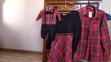 Family Matching Front-Shirts-Rompers Mosaic Plaid Sets Patpat Plaid-Dresses-Plaid-Button