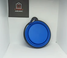 Taza plegable de viaje para alimentación de agua, contenedor portátil de comida para cachorros, para perros y gatos, bandeja de alimentación, 350ML