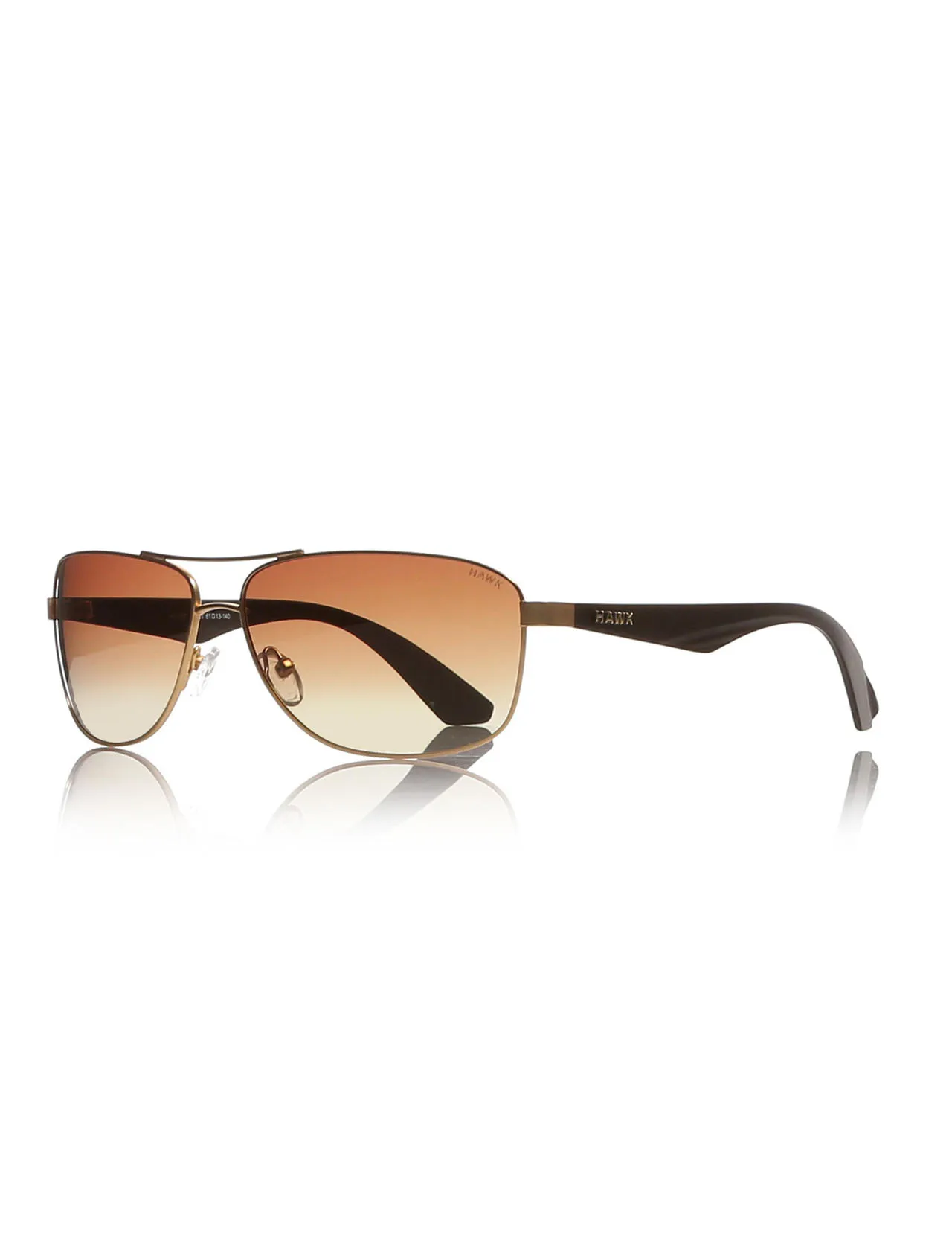 

Men's sunglasses hw 1562 01 metal gold organic rectangle rectangular 61-13-140 hawk