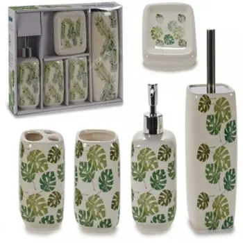

GAME DE BATH CERAMIC 5 PCs assortment. DISPENSER soap (24X10,5X36 CM)