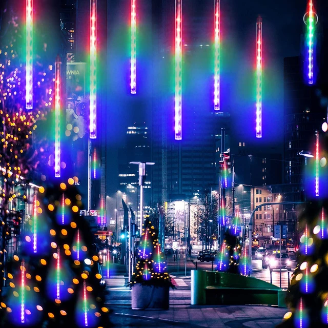 Outdoor LED Meteor Shower Rain String Lights Waterproof Christma light decoration For Garden Street Patio Xmas Tree RGB