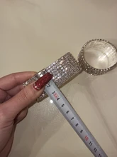 Pulsera elástica con diamantes de imitación de cristal para mujer, brazalete de oro ostentoso, joyería nupcial para boda, 4/5/8 filas