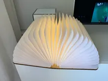 Table-Lamp Desk Led-Book Night-Light Wooden Magnetic Home-Decoration Foldable Creative