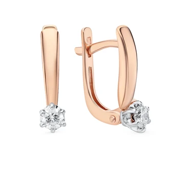 

Gold earrings with diamonds sunlight sample 585