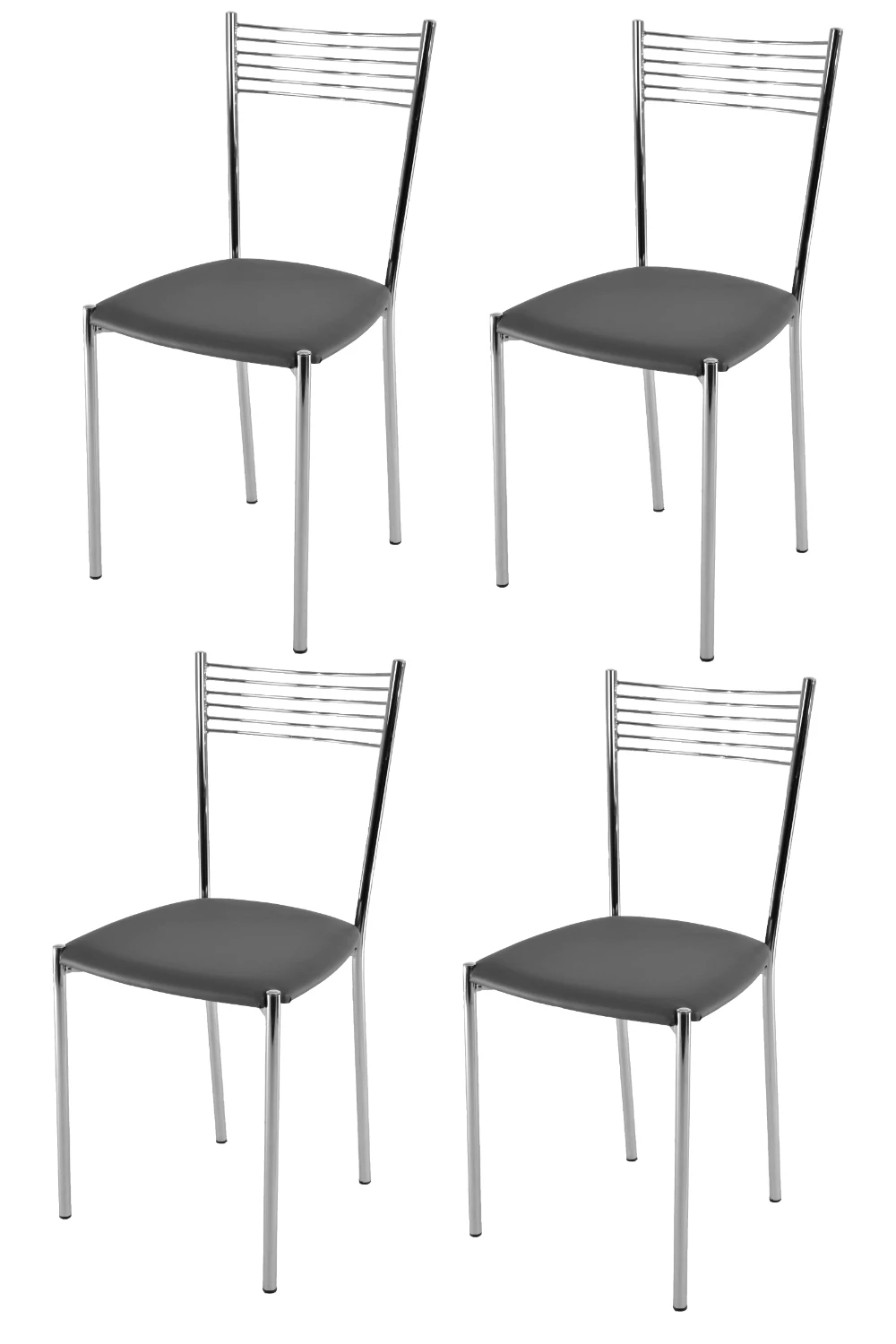 Tommychairs-набор из 4 стульев Elegance для кухни хромированная стальная структура и мякое