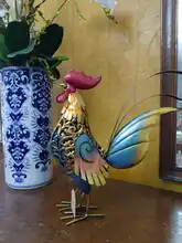 Rooster Sculpture Metal Figurine Home-Furnishing-Articles Carved Home-Decoration Iron