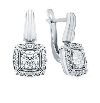 

Silver earrings with cubic zirconia sunlight sample 925