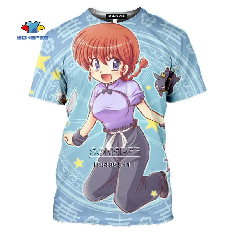 Футболки SONSPEE с японским аниме Ranma 1/2 Tendou Akane 3D принтом мужская и женская футболка