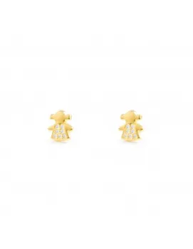 

Baby earrings or Girl Yellow Gold Doll with Zircons
