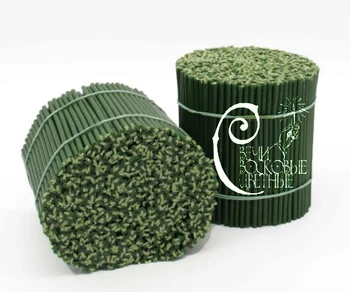 

Candles colored wax (green) упаковками by 1 kg all sizes
