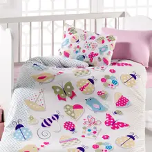Lady Moda Butterfly 6 шт. комплект детского постельного белья включает одеяло и подушку 100x150 см Комплект постельного белья для кроватки хлопок из Турции