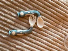 Juego de utensilios para niños pequeños, cuchara y tenedor para bebé, juego de cubiertos de entrenamiento de alimentación con caja para uso en interiores y exteriores