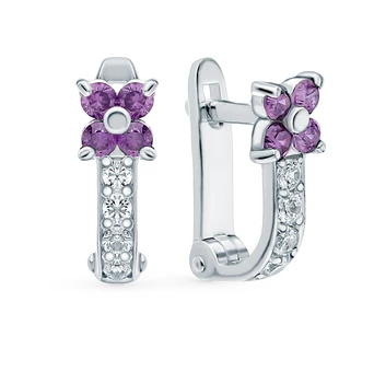 

Silver earrings with cubic zirconia sunlight sample 925 test