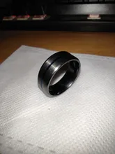 Vnox 8mm Black Ring for Men Women Groove Rainbow Stainless Steel Wedding Bands Trendy