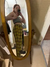 Plaid Pants Trousers Joggers Harajuku Women Streetwear Korean-Style Plus-Size Autumn